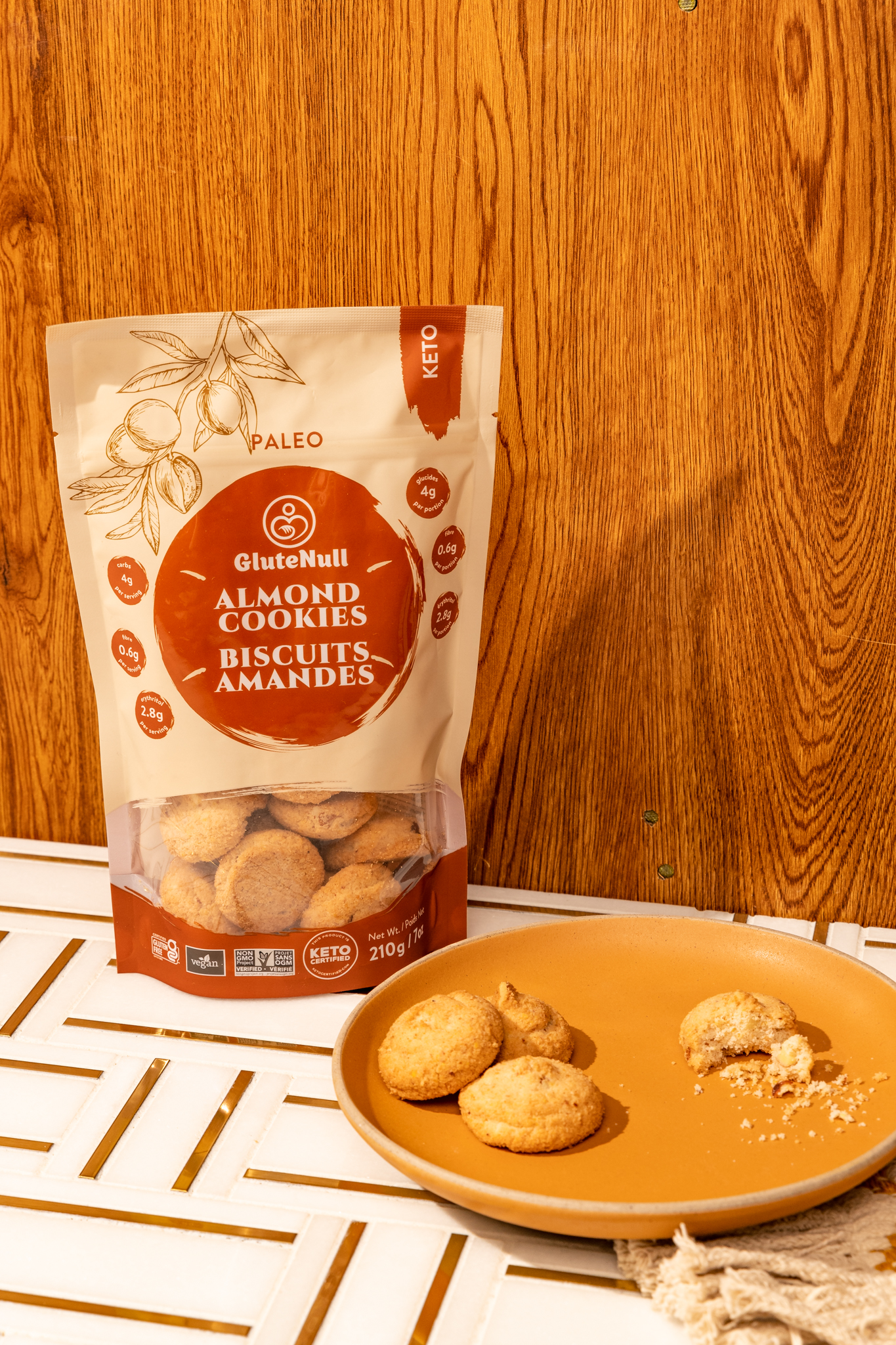 Almond Keto Cookies - Gluten Free, Vegan Biscotti