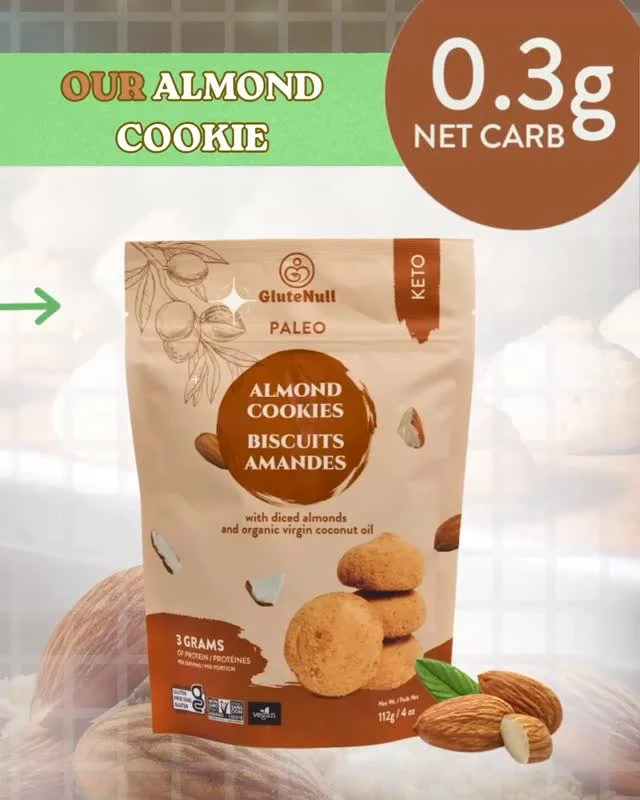 Sometimes better choices start with reading the label. 👀🍪

Our Almond Cookies are made with simple ingredients you can actually recognize—almonds, organic coconut flour, organic virgin coconut oil, vanilla, and more.

✔️ 0.3g net carbs
✔️ Keto friendly
✔️ Gluten free
✔️ Vegan

Because if you can’t read it, we don’t use it.

Shop online at GluteNull.com or visit our Port Coquitlam bakery. ✨
.
.
.
.
#glutenfree #portcoquitlam #coquitlam #celiac #celiacdisease