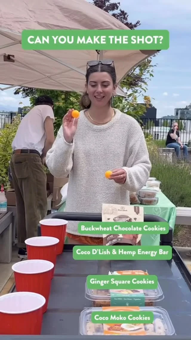 Would you get the shot? 🎯

We put Vancouver’s aim to the test at the Gluten-Free Rooftop Market @theskriptkitchen, giving away prizes to those who got their ball in! 🏓

Thanks to everyone who stopped by, played along, and made the day so much fun. We loved meeting members of the gluten-free community. 🤗

✨ Stay up to date for more chances to win giveaways, prizes, and other fun surprises at future events. Be sure to subscribe to our newsletter (link in bio) so you don’t miss upcoming contests, exclusive offers, and event updates! 💚📧💚📣
@eatdrinkbuybc
•
•
•
#buybc #glutenfreebakery #glutenfreeyvr #yvr #yvreats
