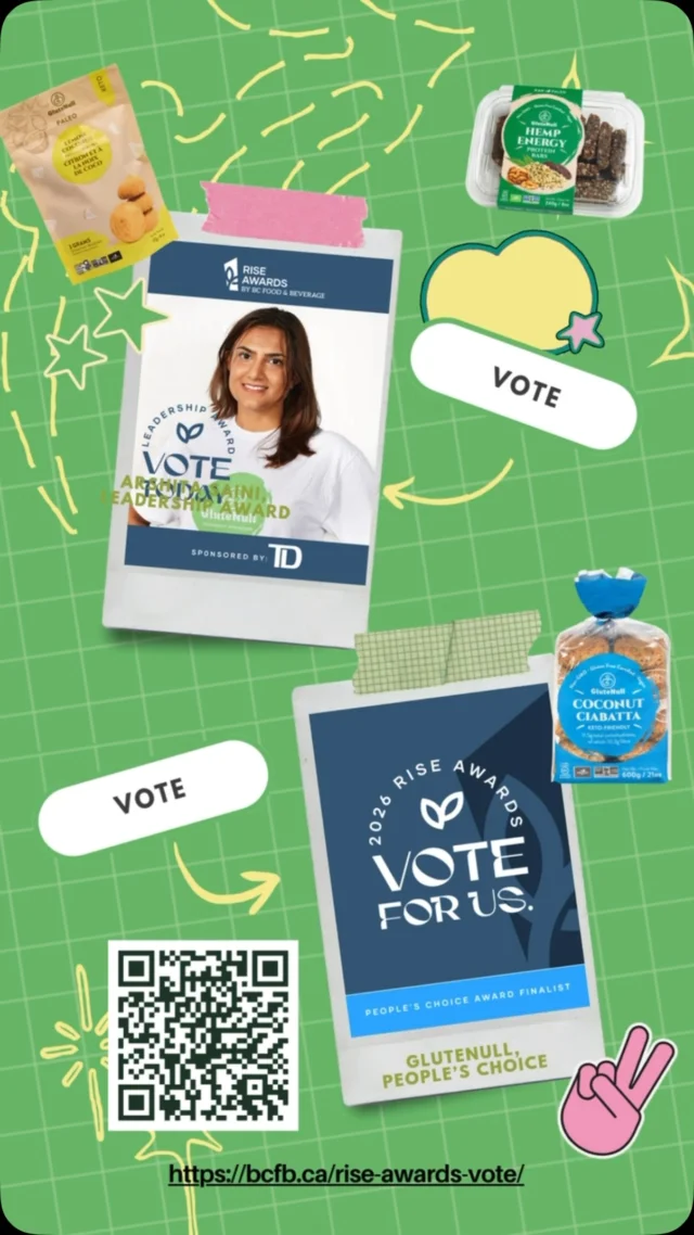 Thank you to everyone who’s already voted 💚 If you haven’t yet, we’d be so grateful for your support! 
🏆GluteNull for People’s Choice
🏆Arshita for Leadership 
@bcfoodandbev Rise Awards 🌟
🗳️🔗VOTE LINK BELOW👇