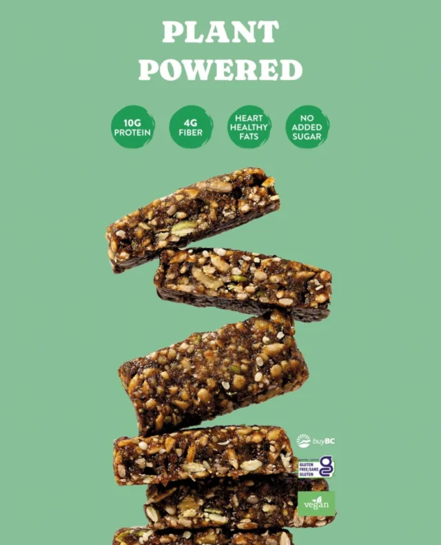 Healthy snack or dessert? Why not both? 😋 
Our delicious nutrition bars taste like a treat and are made with clean, premium-quality ingredients like Hemp Hearts 💚, seeds 🌻, gluten free oats, dried blueberries 🫐 and walnuts 
Sweetened with dates and dried fruits they have no added sugar and are Gluten-free and vegan🌱

Sample our delicious, best selling bars this week at @costco_canada Richmond 🚗

We’ll be there until Oct 11. Don’t miss our exclusive deals and try all 4 flavors. 💚
•
•
•
#buybc #glutenfreevegan #richmondbc #vancouvervegan #healthyfood